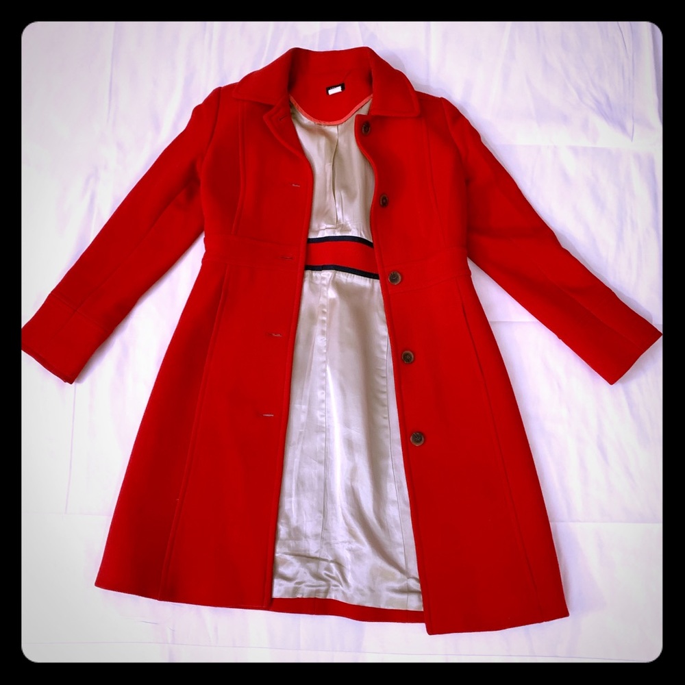 J Crew Red Peacoat 6